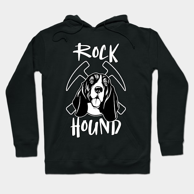 Rock Basset Hound Rockhound Hoodie by Crimson Leo Designs